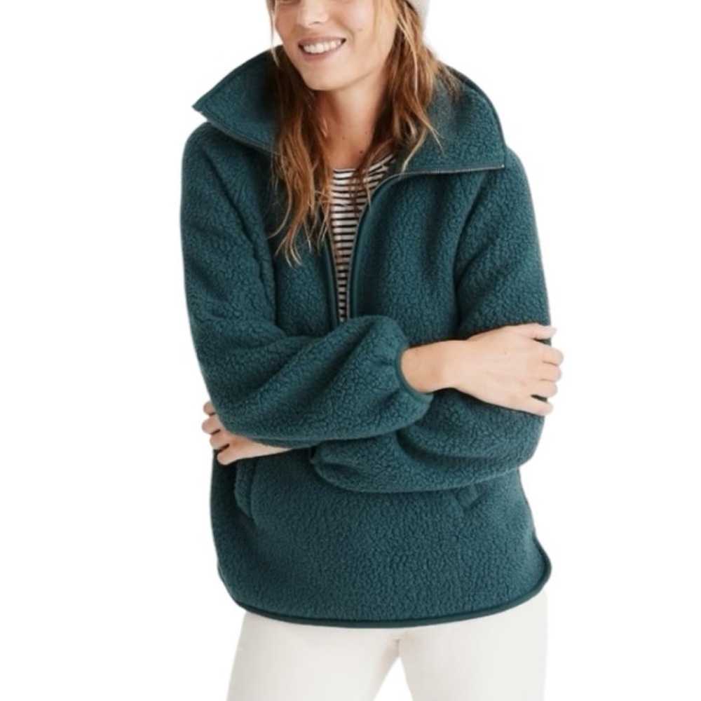 Madewell Forest Green Teddy Pullover